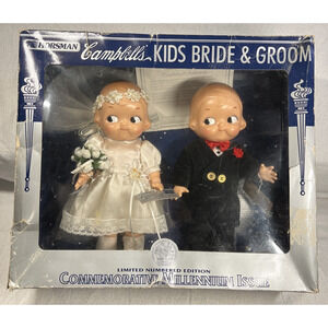 1999 Campbell's Kids Special Edition Millennium Issue Bride & Groom 12" Doll Set